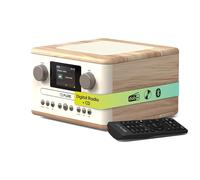 Pure Classic C-D4 - DAB Radio with CD Player Mains Powered Bluetooth 5.3 USB & AUX Colour Display 15 W Speaker Dual Alarms Sleep & Kitchen Timers Remote Control - Cotton White/Oak