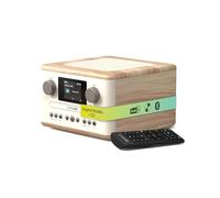 Pure Classic C-D4 - DAB Radio with CD Player Mains Powered Bluetooth 5.3 USB & AUX Colour Display 15 W Speaker Dual Alarms Sleep & Kitchen Timers Remote Control - Cotton White/Oak