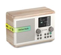 Pure Classic H4 Digital Kitchen Radio (DAB+/FM, Bluetooth, USB, AUX, Kitchen Timer, Alarm), Cotton White/Oak