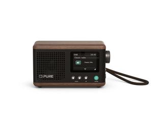Pure Classic Mini Portable Bluetooth/DAB+/FM Radio, Black/Walnut