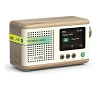 Pure Classic Mini Portable Bluetooth/DAB+/FM Radio, White/Oak