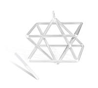 Pure Clear Water Hexagram Star Quartz Pyramid 5-10 Inch Mokaba Merkaba Sound Therapy Meditation Yoga Meditation Stress Relief Corner Stand Percussion Instruments Including Crystal Percussion Sticks (