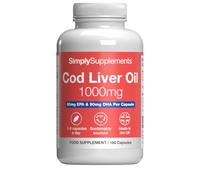 Pure Cod Liver Oil 1000mg | Supports Heart, Brain, Vision & Immune Health | Rich in Omega 3 Fatty Acids | 240mg of EPA and 270mg of DHA per Serving | 180 Capsules = 2 Months' Supply | Made in The UK