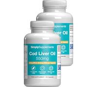 Pure Cod Liver Oil 550mg | Rich in Essential Fatty Acid with EPA, DHA & Omega 3 | with Added Vitamin A & D | 360 Soft-Gel Capsules = Up to 1 Year Supply | UK Made