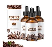 Pure Coffee Essential Oil, Organic Essential Oils, 30ML Bottle Natural Body Oil, Organic Aromatherapy Diffuser, Massage & Soap-Making Oil, Energy, Focus & Skin Exfoliation, for All Skin Types (3PC)