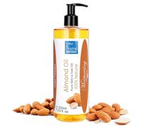 Pure Cold Pressed Sweet Almond Oil, Professional Massage Oil, Body, Face Oil, Hair Moisturiser, Baby Skin, Anti Stretch Marks, Natural, Firming, Ears Diffuser, Makeup Remover, Vegan, No OGM, 200 ml
