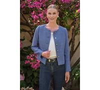 Pure Collection Women's Boucle Collarless Jacket in Pale Blue | Size: 10 Pure Collection Pale Blue 10