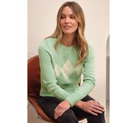 Pure Collection Women's Cashmere Blend Diamond Sweater | Size: 14 Pure Collection Multicolor 14