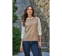 Pure Collection Women's Wool Cashmere Scalloped Tank in Camel | Size: 10 Pure Collection Camel 10