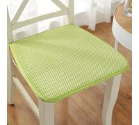 Pure Color Chair Seat Pads with Ties, No filling, D-Shape, Anti Skid, Corduroy Chair Pads for Garden Patio Kitchen Dining Thickness 1CM,green,50x48cm