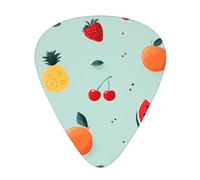 Pure color fruit illustrations Patterned Guitar Picks - 12-Piece Set with 3 Different Thicknesses, Suitable for Electric and Acoustic Guitars