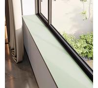 Pure Color Long Window Sill Protector Mat, Super Absorbent Window Seat Cover for Plants/Pets/Balconies, Bay Windows Rubber Backed Mats(Light Green,120x20cm/47x8in)