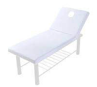 Pure Color Massage Table Bed Fitted Sheet Elastic Full Spa Rubber Band Hole Cover Face Breath Treatment(White)