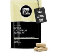 Pure Colostrum Capsules 500mg - 60 Capsules | Reduced-Fat Colostrum from Grass-fed Cows | 20% Immunoglobulins G | Free from Antibiotics | Digestive Health - Made in the UK by Roam & Ritual