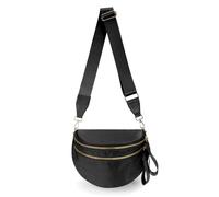 Pure Colour Crossbody Bag Bum Bag for Women,Spacious Purse Fanny Packs Belt Bag,Oversized Bum Bag, Colour Bum Bag-Black, 11.0 Inches X 8.6 Inches X 4.5 Inches, Casual