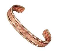 Pure Copper 8 Magnets Men's and Women's Copper Bracelet Adjustable Joint Copper Bracelet 3500 Gauss Effective Magnet 6.5 inches (A)