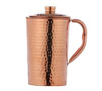 Pure Copper (99.74%) Hammered Water Jug | Copper Pitcher for Ayurveda Health Benefits (1.5 Liter)