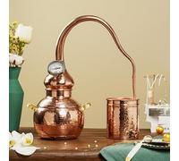 Pure Copper Alembic Still - Professional Home Distiller Kit for Essential Oils & Hydrosol, Suitable for Induction & Gas Stoves, Exquisite Craftsmanship