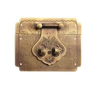 Pure Copper Antique Hasps for Wooden Box Latch Retro Hardware | Antique Coloring, Classical Shape, Secure Closure, Easy Installation, for Cases and Storage Chests in Home or Random Style