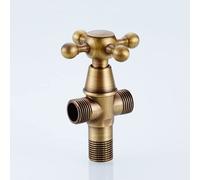 Pure Copper Antique Three Links Faucet Angle Valve One Into Two Hot and Cold Water Universal Toilet Tap Angle Valves Double Outlet Minute Water Device Vessel Faucet