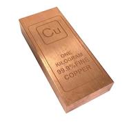 Pure Copper Bar 1 KG (1000g) - Solid Copper Ingot, High Purity Metal Block for Casting, Crafting, DIY, Electrical & Industrial Use Copper