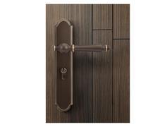 Pure Copper Bedroom Door Lock American Style Integrated Door Handle Indoor French Retro Silent Magnetic Wooden Door Lock(Coffee Bronze Magnetic)
