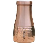 Pure Copper Bedside Carafe for Ayurveda Health Benefits - Capacity - 1 Liter (33.81 US Fluid Ounce) (Plain and Hammered)