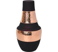 Pure Copper Bedside Water Carafe with Tumbler, for Ayurveda Health Benefits - Capacity - 1.4 Lt. (47.3 US Fluid Ounce) - Dark Cherry
