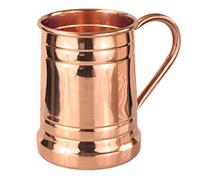 PURE COPPER BEER MUG - Unique Tankard Look - Handmade 100% Pure Copper Beer Stein - Solid Copper,No Lining - Polished Copper Inside & Out - 18 oz - Ice Cold Beer, Moscow Mules, & Recipes E-book
