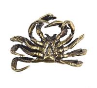 Pure Copper Brass Crab Statue Miniature Figurine Solid Metal Desktop Ornament Traditional Craft Home Office Decor (1#)