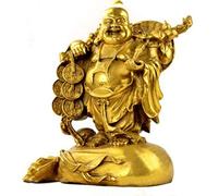 Pure Copper Buddha Statue Sculpture Maitreya Buddhist Statuette Figurine Zen Decoration Ornaments Buddhism Home Decor Furnishings Crafts,A