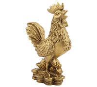 Pure copper chicken ornament standing rooster copper rooster ornament handicraft Feng Shui golden rooster (length 6cm bottom diameter 5cm height 10cm), Ornament