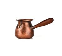 Pure Copper Creamer Pitcher 13.5oz, Long Handle Milk Frothing Cup with Non Drip Spout for Coffee(A)