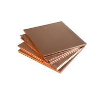 Pure Copper Cu Sheet Thick 0.5-6mm T2 Purity Copper Metal Sheet Plate Cutting Frame Model Mould DIY Contruction 100x100mm 150x150mm 200x200mm(Thick 5mm,100x200mm)