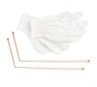 Pure Copper Dowsing Rods 99.9% for Solid Divining Set for Water Detection Gold Finding - Includes Gloves for Energy Healing Spiritual Work 13 Inch