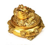 Pure Copper Gold Toad Statue Sculpture Three-Legged Toad Statuette Figurine Home Living Room Decor Shop Feng Shui Furnishings Ornaments Decoration Cornucopia Gifts Art collection