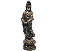 Pure Copper Guanyin Bodhisattva Statues Sculpture Brass Buddhism Statues Figurine Buddhist Worship Ornaments Modern Home Decor Lucky Decoration Ornament