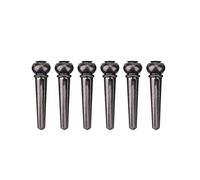 Pure Copper Guitar String Pins, 6 PCS Premium Brass Endpin Portable Guitar Nail Pegs Fixed Cone Replacement Parts (Black)