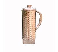 Pure Copper Hammered Jug 1 Liter Capacity for Ayurveda Health Benefits (33.8 US Fluid Ounce)