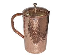 Pure Copper Hammered Water Jug | Copper Pitcher for Ayurveda Health Benefit with 3 Water Glass