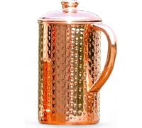 Pure Copper Hammered Water Jug for Ayurveda Health Benefits - 1.5 Liter Copper Pitcher Capacity Made of Pure Copper (Hammered Jug)