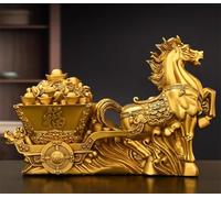 Pure Copper Horse Car Pull Ingot Decoration Home Office Living Room Opening Gift Horse Pull Treasure Hundred Wealth
