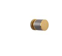 Pure Copper Invisible Door Lock Indoor Silent Room Black Leather Spherical Single-Sided Handle(Bronze Gray Single Sided Invisible)