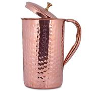 Pure Copper Jug Water Pitcher Copper for Ayurveda Healing No Inner Liner Copper Pitcher Vessel Ayurveda Jug for Drinking Water, Moscow Mule, Cocktail 1.5 L (Design-1)