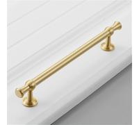 Pure Copper Light Luxury Simple Modern Wardrobe Door Handle All Copper Gold Single-Hole Drawer Cabinet Handle Bright Gold 128