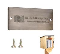 Pure Copper Little Library Sign, Vintage Metal Sign for Outdoor Library Book Box,Rust Resistant, Anti-rot,Weather Resistant