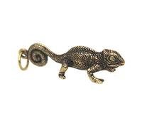 Pure Copper Lizard Mini Statue Sculpture Bronze Animal Statuette Figurine Modern Home Decor Desk Car Decoration Ornaments Pure Copper Keychain,