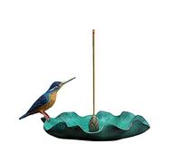 Pure Copper Lotus Leaf Kingfisher Incense Burner, Solid Brass Colorful Realistic Lotus Leaf Kingfisher Incense Holder Incense Holder For Home Decoration,