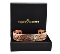 Pure Copper Magnetic Bracelet Men Women Copper Bangle 6 Magnets Unisex Adjustable - Celtic Irish Claddagh Heart-CDH (L: Wrist 19.5-22.5cm/7.6-8.75")