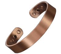 Pure Copper Magnetic Bracelet Men Women Copper Bangle Cuff 6 Neodymium Magnets Unisex Adjustable-CB (L: Wrist 19.5-22cm/7.7-8.6”)